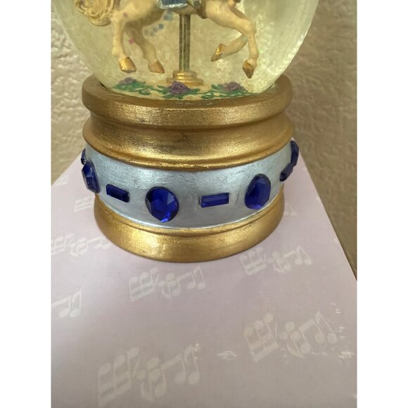 San Francisco Music Box Mini Carousel Snow Globe Sapphire Music of the Night - Picture 8 of 14